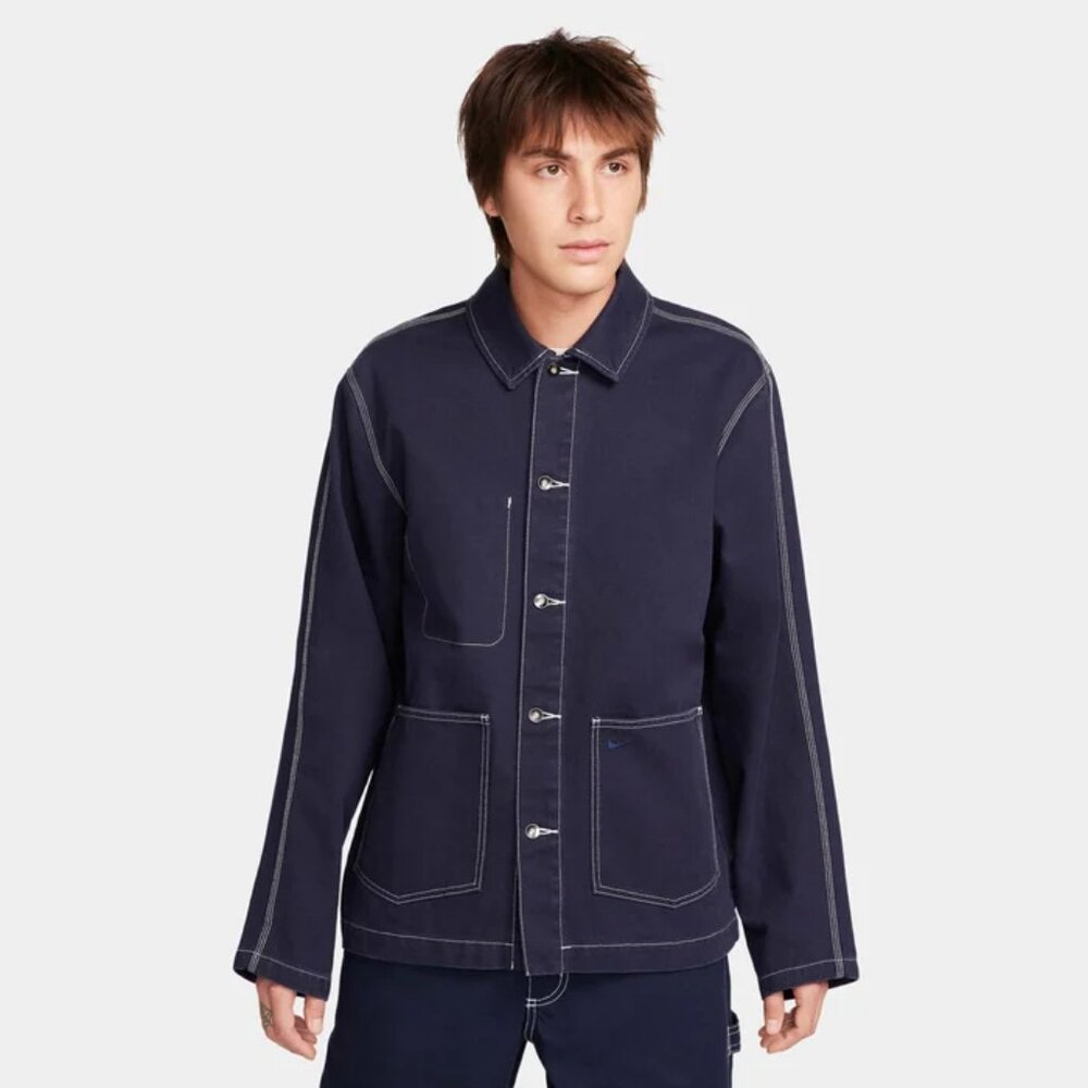Nike Life Canvas Chore Jacket Obsidian Blue Utility Men's Sz XLT FN0356-451
